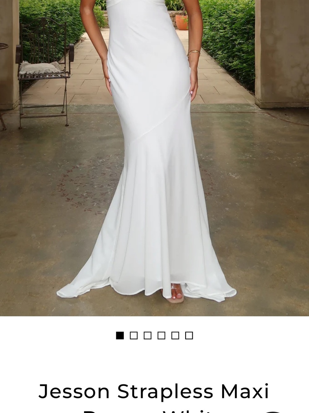 Jesson Strapless Maxi Backless Dress - White